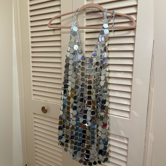 12th Tribe Silver Sequin Disco Dress - Picture 4 of 6